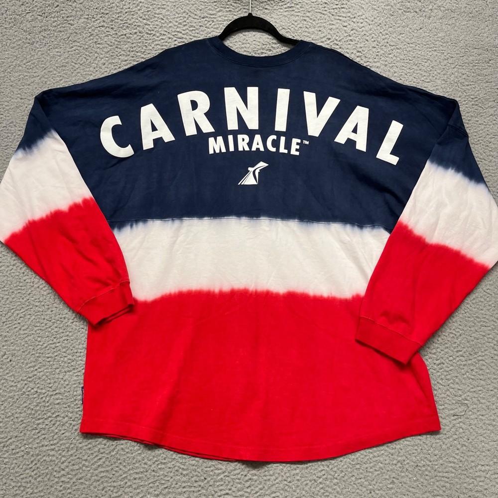 Carnival Miracle Spirit Jersey Adult XXL Red White Blue Long Sleeve Oversized