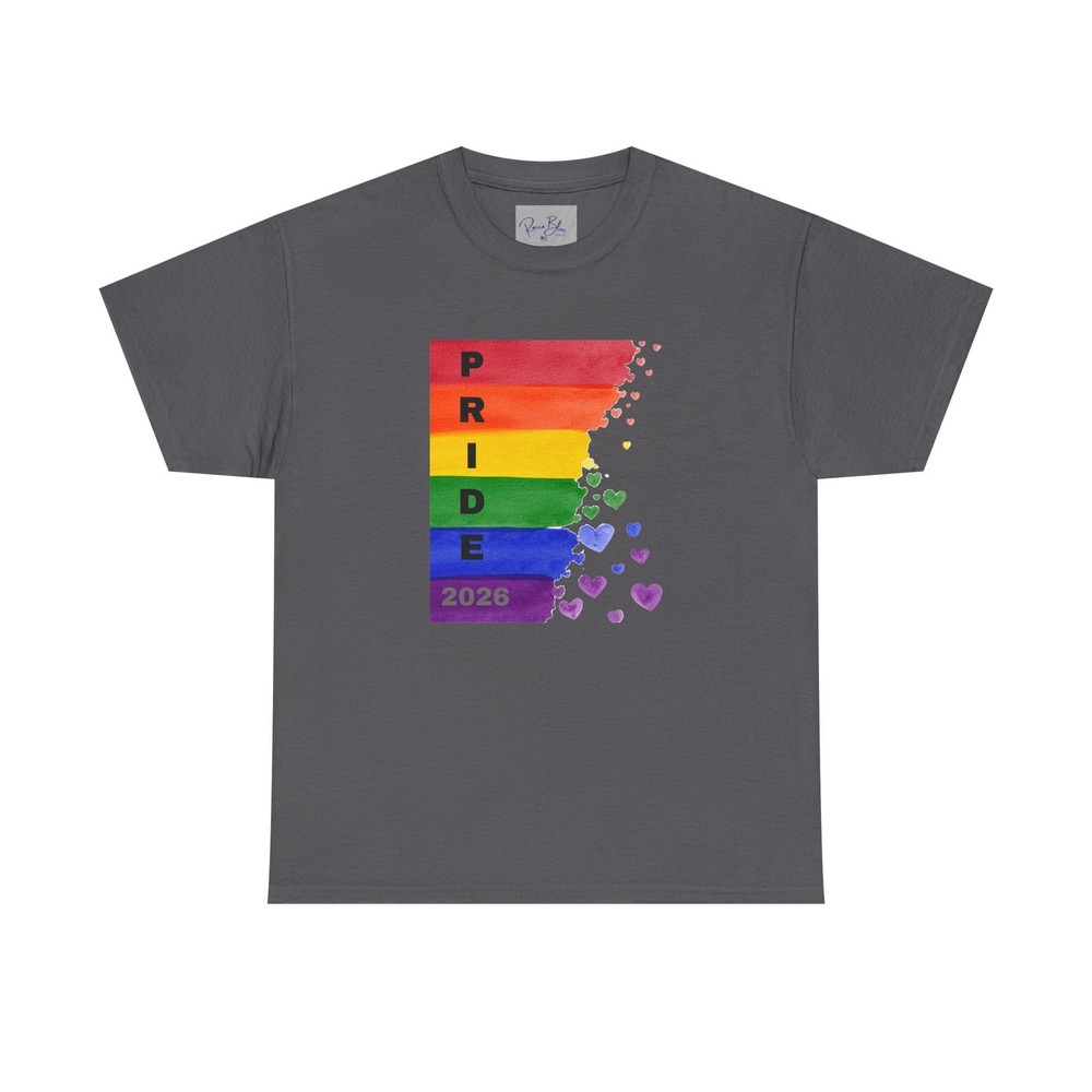 Pride 2026, Gay Pride colors with hearts Tee Shirt | LGBTQ LGBT Hearts PR25