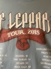 Def Leppard Rock of Ages tour T shirt Men’s XL Double Sided Blue 2015