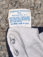 Vtg 70s Champion Reversible Double Face College P.E. Gym T Shirt Sz S Blue Bar