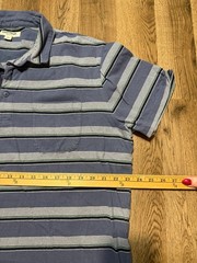 Goodthreads Shirt Men’s XXL Blue Grey Green Black Striped 1/4 Button Collared
