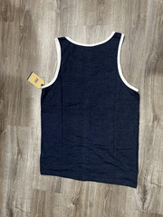 MV Sport Tank Top Mens Large Navy Heather Norman Island Pirate’s Bight BVI Beach