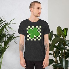 Checkered Clover St. Patrick’s Day Vintage Unisex t-shirt S,M,L,XL,2X,3X,4X