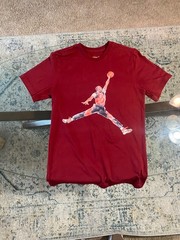 Jordan Brand Maroon Graphic T-Shirt Large Jumpman Print Men’s Size Small