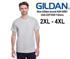 Gildan Brand USA Cotton T-Shirt Ash Grey 2XL 4XL Heavyweight 6 oz G200