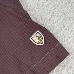 Kuhl Outdoors Button Up Pocket Adventure Shirt Micro Plaid Nylon Medium Maroon