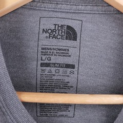 The North Face Mens T-Shirt L Grey Slim Fit Logo Printed Large