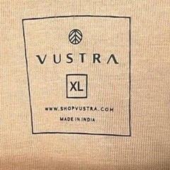 Vustra Premium Organic Cotton Henley Shirt Gilded Beige Mens Size XL Sustainable