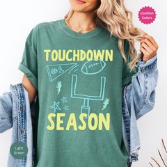 Touchdown Season Shirt Football Mom Game Day Retro Fall Unisex Fan Gift Tee