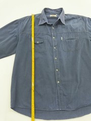 Monar Boys Blue Denim Button-Up Wings Shirt XXL Pocket Patch