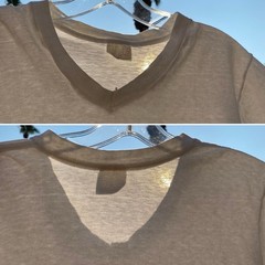 Vintage Two Guys White V Neck T Shirt Combed Cotton Size M Single Stitch