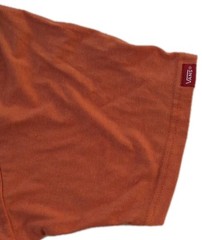 Vans Short Sleeve Shirt Mens Small Orange Classic Casual V-Neck Logo Lightweight