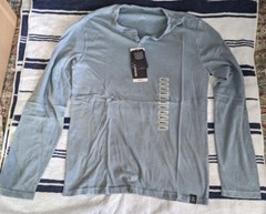 New Lucky Brand Men’s S Long Sleeve Notch Neck Triblend Henley Shirt Loden Green