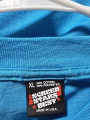 Vintage Screen Stars Best Cyan Blue Shirt 5050 Size XL Blank