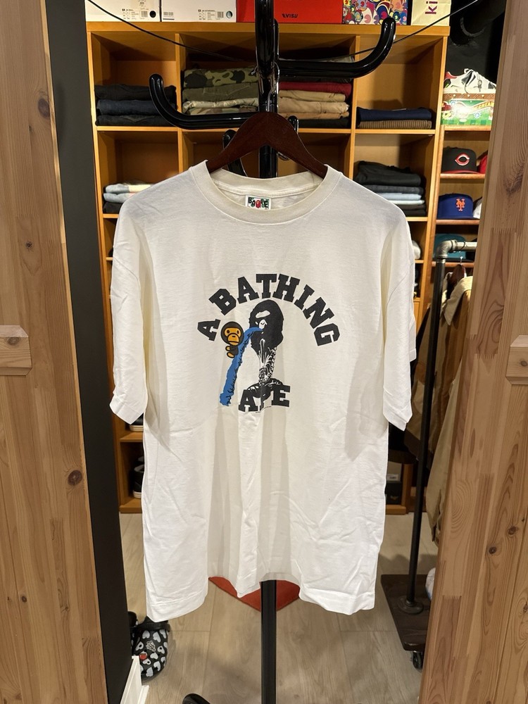 Vintage Bape T Shirt A Bathing Ape x Baby Milo White Size XL