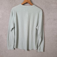All In Motion Shirt Mens L Green Henley Waffle Knit Recycled Poly Blend Casual