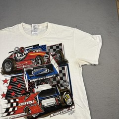 Knoxville Raceway Subway Graphic Shirt Mens Medium White Sprint Car Racing Tee