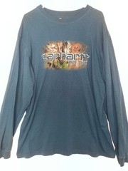 Carhartt Realtree Hunting camo Logo long Sleeve T Shirt Mens Size L Tall Cotton