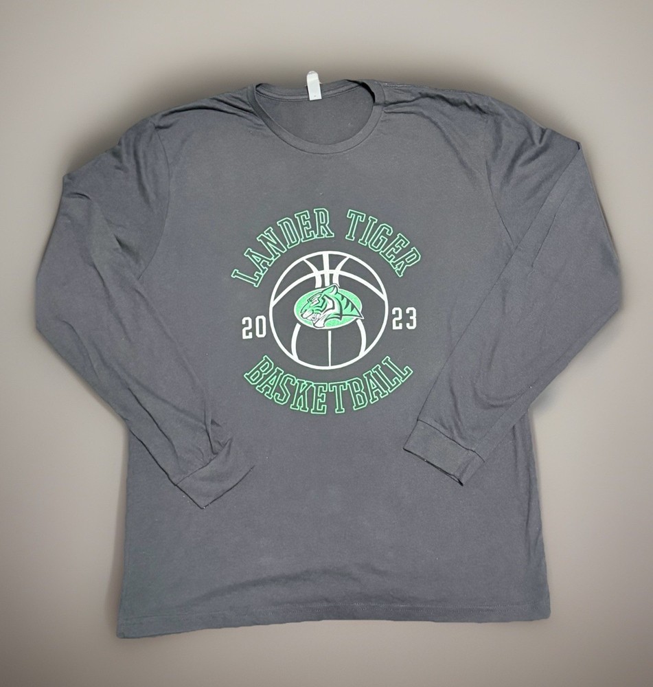 2023 Wyoming Lander Tiger Basketball Unisex Long sleeve Green/Black Next Level