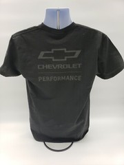 Black T-Shirt w/ Gray Chevrolet Performance Script / Logo & Bowtie Emblem