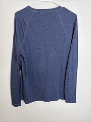 Faherty Henley Mens Shirt Size Medium Navy Blue Long Sleeve Cloud Cotton EUC