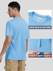 Men’s UPF50+ Short Sleeve Fishing Shirts Skin Protection Swim Shirts Casual Tops