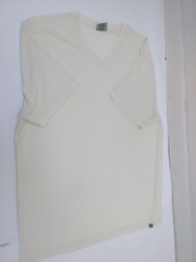 Stacy Adams Shirt Mens 2XL Ivory V-Neck Textured Knit Short Sleeve Casual Tee