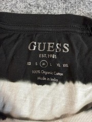 Guess Black & White Striped Embroidered T‑Shirt – Size M – Tie‑Dye Style