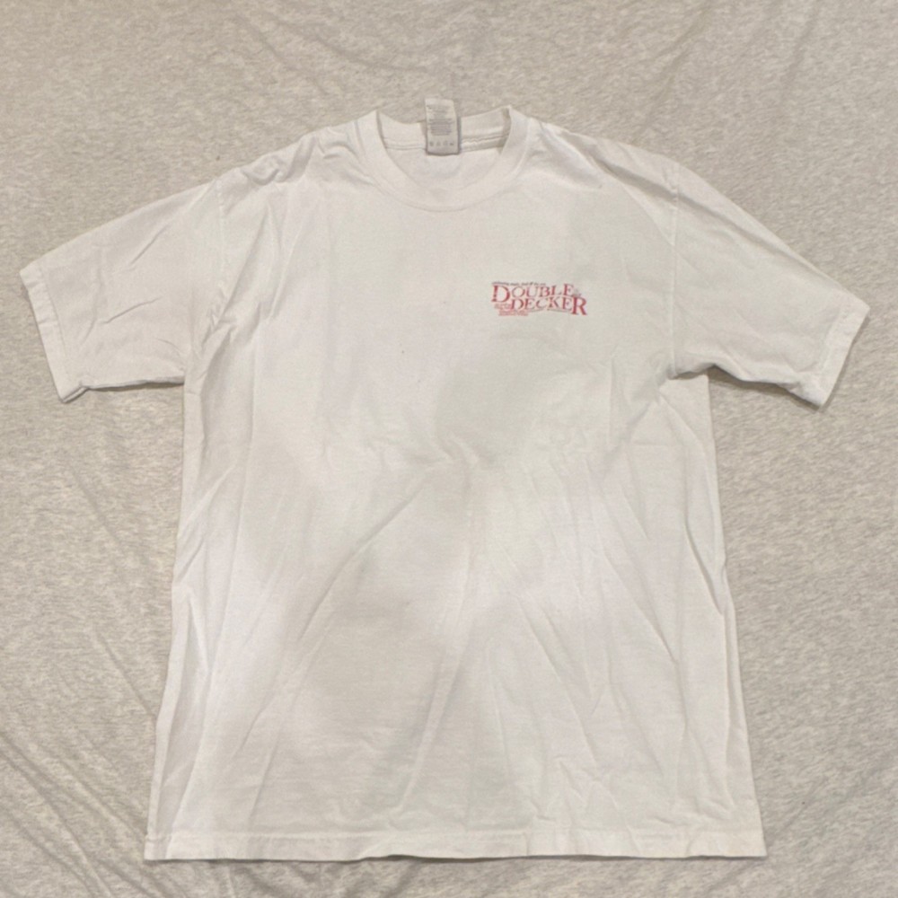 Double Decker Festival Graphic White Cotton Men’s T-Shirt Medium