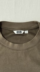 UNIQLO AIRism Cotton Oversized T-Shirt | Half-Sleeve Brown Size L