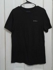 Eddie Bauer Mens Black Short Sleeve T-shirt Size L Tee 5d