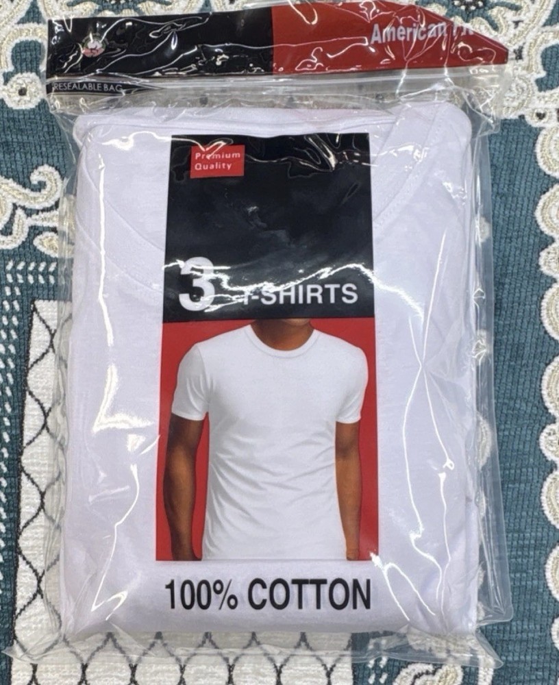 Marco Giovanni 3-Pack Men’s White Cotton Crew Neck Short Sleeve T-Shirts