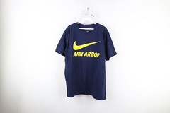 Nike Mens L Faded Spell Out Ann Arbor Big Swoosh University of Michigan T-Shirt