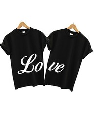 Love T Shirt Couples 2 PACK Matching Valentines Day Boyfriend Girlfriend Wife