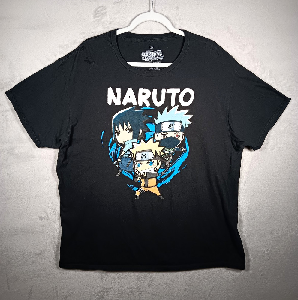 Ripple Junction Naruto Shippuden Men’s 2X Black Graphic Crew Neck T-Shirt