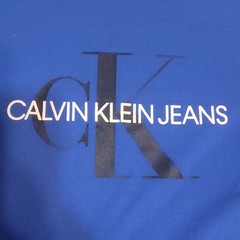 Calvin Klein Jeans Men’s Blue Graphic Logo Crew Neck T-Shirt, Size S