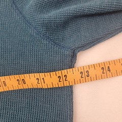 MERONA Mens Shirt Sz XL Henley Thermal Waffle Knit BLUE Faded Grunge Y2K