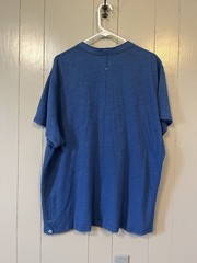 rag & bone Raw Edge Henley T-Shirt Men XXL Blue Short Sleeve Modern Classic