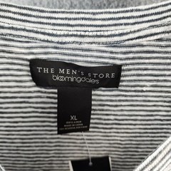 The Men’s Store at Bloomingdale’s Striped Linen Tee XL Dark Slate Short Sleeve