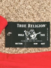 True Religion World Tour Red & Gold Horseshoe T Shirt Mens Large NWT