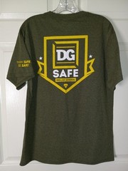 DG Dollar General Supply Chain Think Safe Be Safe Tee Shirt Size Medium Green
