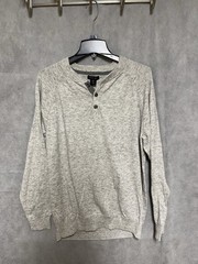 Porter & Ash Shirt Men XL Gray Henley Periwinkle Sweater Golf Tee Casual Soft