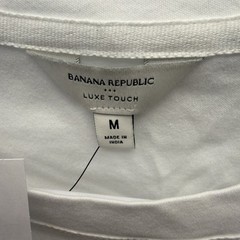 Banana Republic NWT Luxe Touch Performance Long Sleeve Tee White Medium Cotton