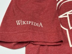 Official Wikipedia Knowledge Symbol T-shirt- Size Small- Deep Red