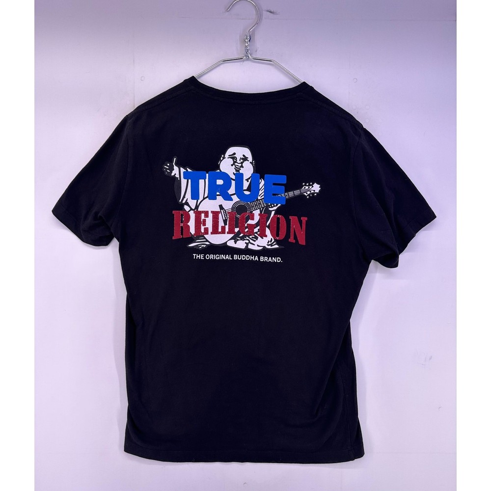 True religion black Tshirt Blue and red print Size Medium