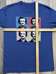 Edgar Allan Poe Pop Art Out Of Print T-Shirt Medium Vintage Royal Blue Warhol
