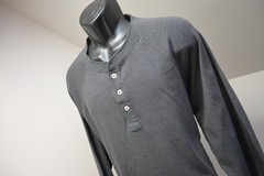 The Normal Brand Henley Sweat Shirt Gray Long Sleeve Stretch Mens Size 2XL XXL