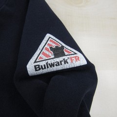 Bulwark Shirt Mens Large Blue Henley FR Fire Resistant Pocket Cat 2 Workwear
