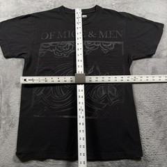 Vintage Of Mice & Men Tultex T-Shirt Mens Small Black Cotton Print Short Sleeve