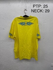 Balenciaga T-Shirt Yellow Burning Unity Logo Flame nero SIZE 3 Fit XL (X3)